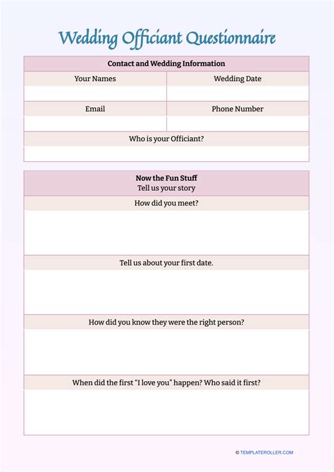 Wedding Officiant Template 1