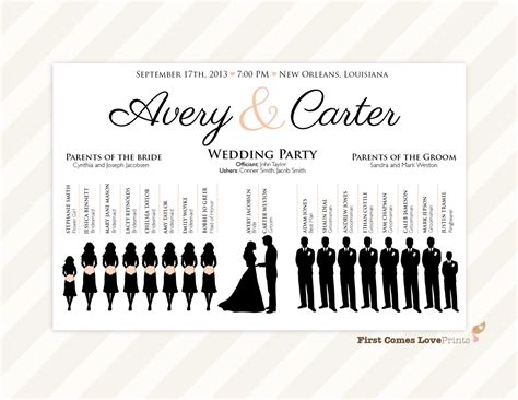 Personalized Wedding Party Lineup