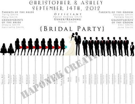 Modern Wedding Party Lineup Template