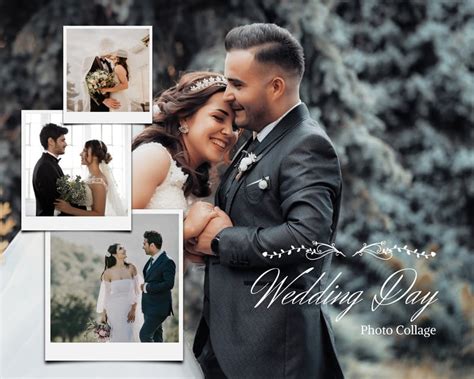 Wedding photo collage template