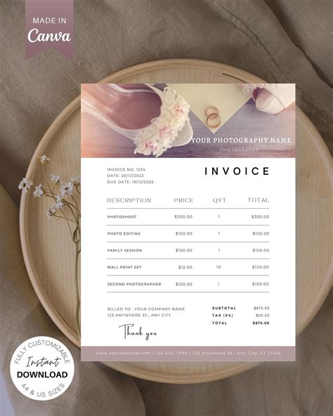 Wedding Photography Invoice Template