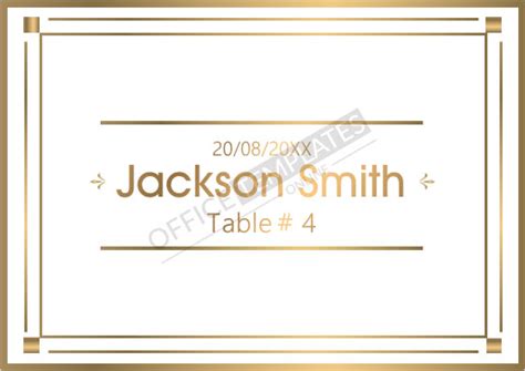 Wedding Place Card Template 1