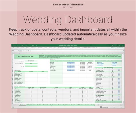 Wedding Planner Excel Template Task Management