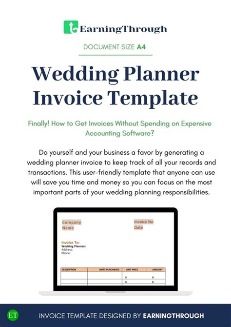 Wedding Planner Invoice Template Structure