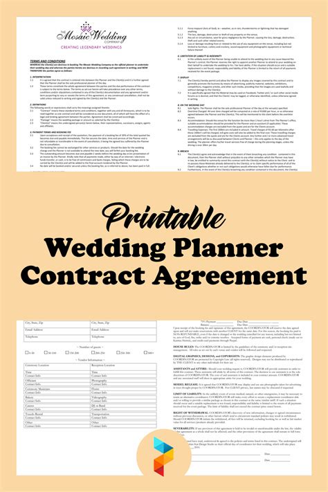 Wedding Planning Contract Template Free