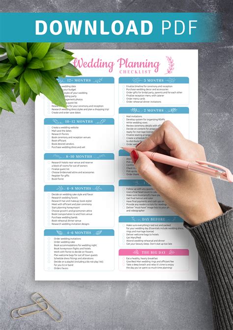 Wedding planning template word