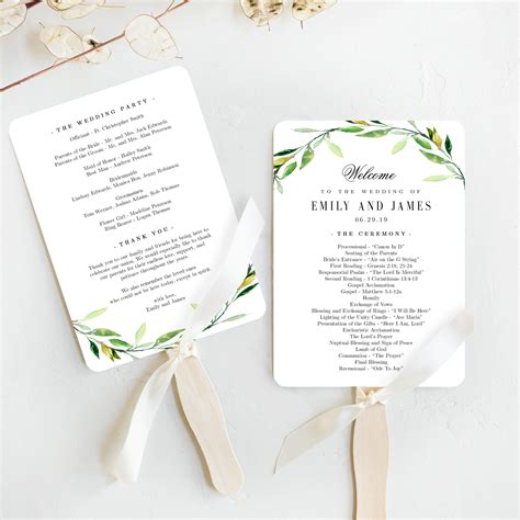 Wedding program fan template inspiration