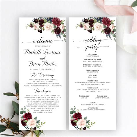 Wedding Program Template 7