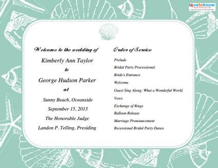 Beachy Keen Wedding Program Template