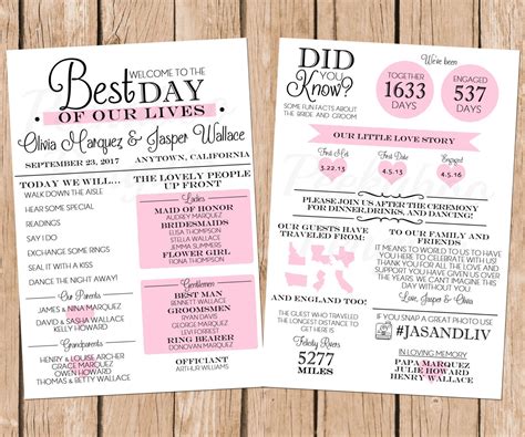 Wedding Program Template Ideas Inspiration