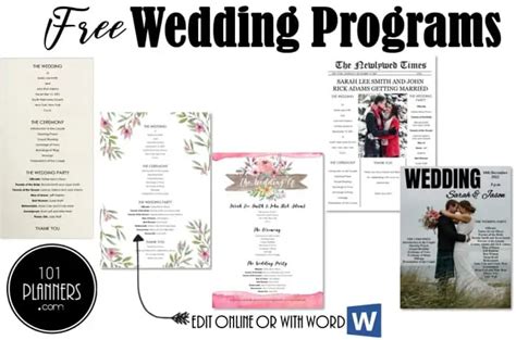 Wedding program template resources