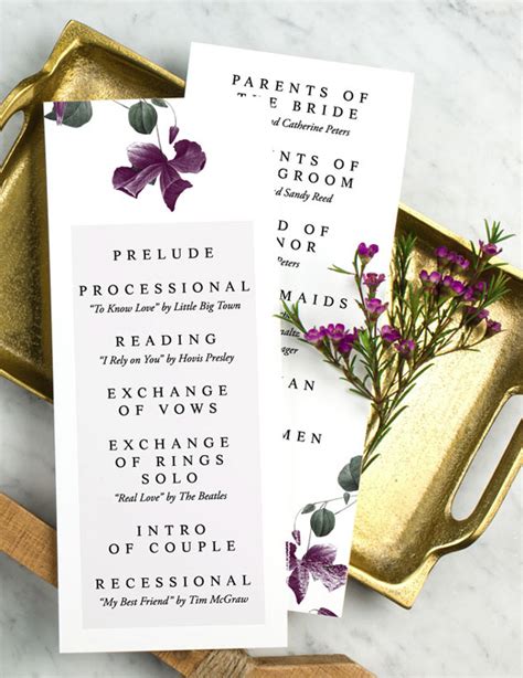 Wedding Program Wording