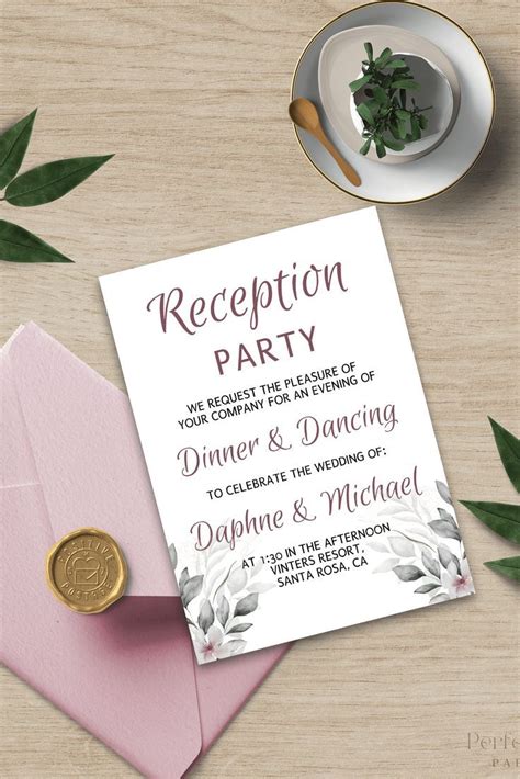 Wedding Reception Invitation Template