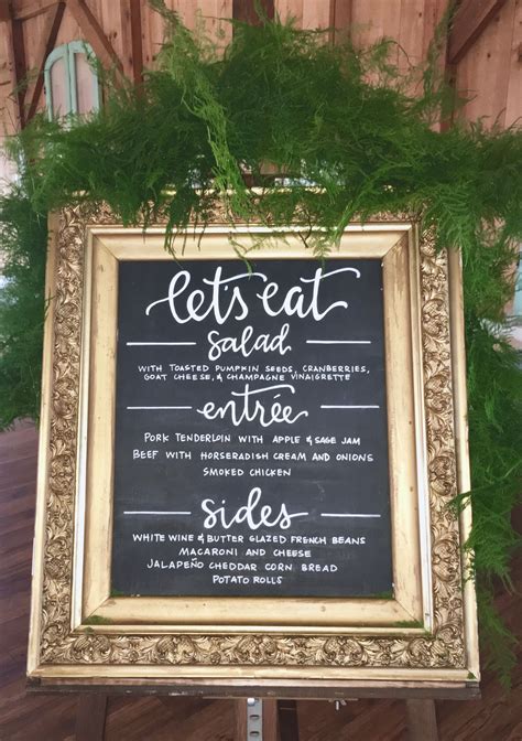 Wedding Reception Menu Signs