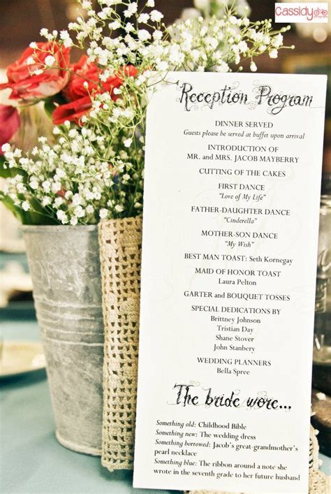 Wedding Reception Program Template Ideas