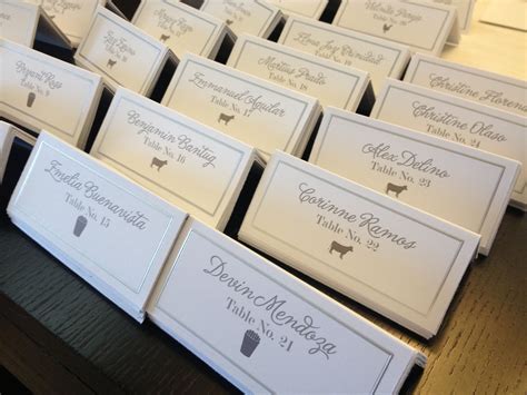 Wedding Reception Table Name Cards