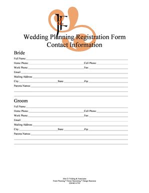 Wedding Registration Form Template