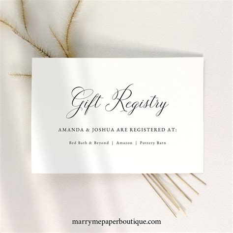 Wedding Registry Card Template 3