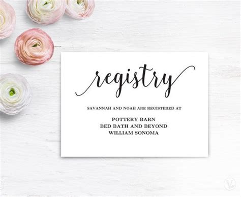 Wedding Registry Word Template