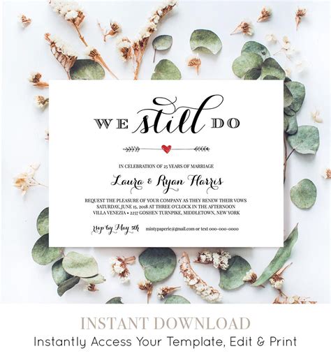 wedding renewal reception invitations