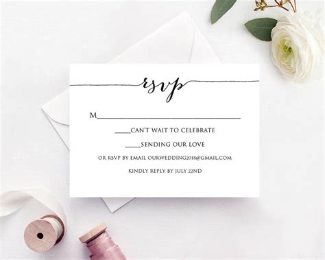 Wedding RSVP Card Template 1