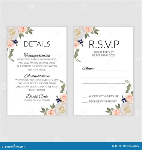 Wedding RSVP Card Template 6