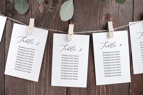 Wedding Seating Card Templates