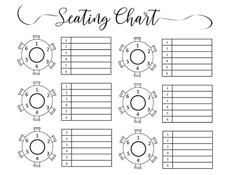 Wedding Seating Chart Template 3