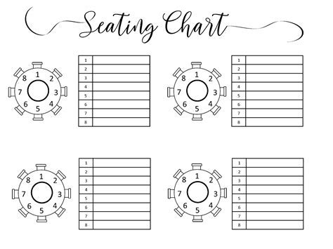 Wedding Seating Chart Templates