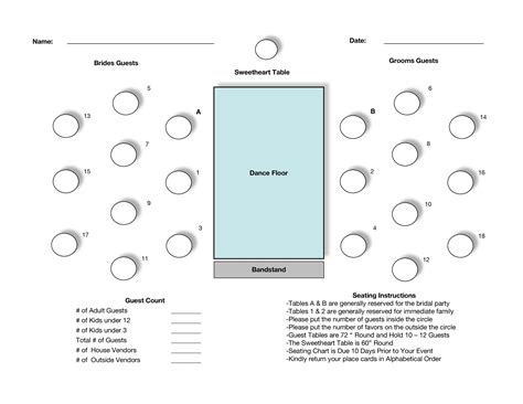 Wedding Seating Chart Template 1