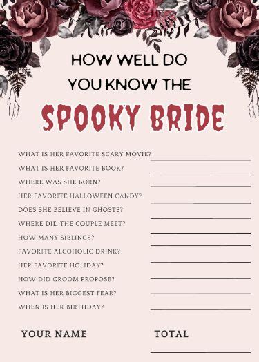 Wedding Shower Games Template