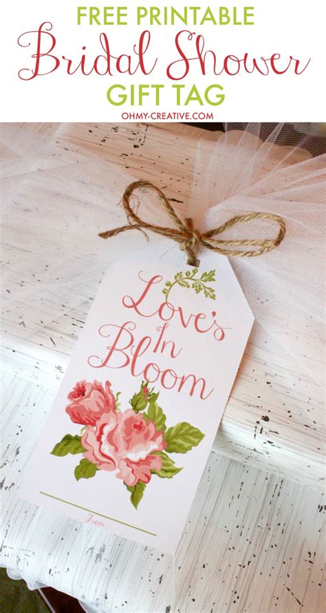 Wedding Shower Gift Tags Template