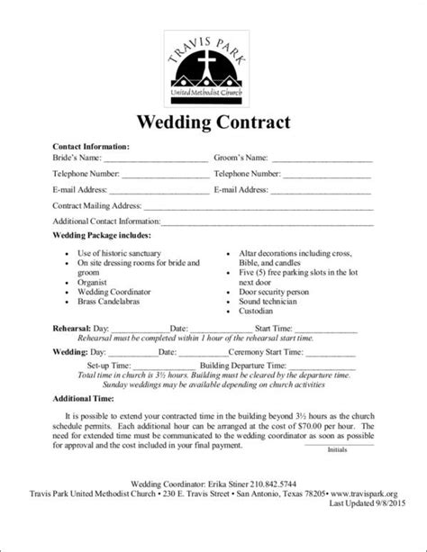 Wedding Singer Contract Template Sample