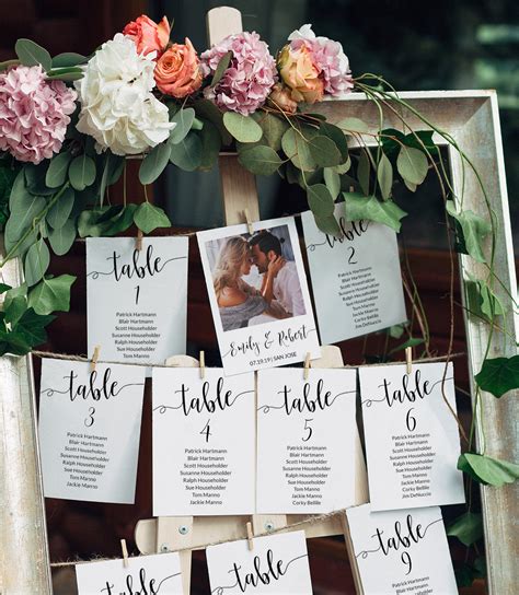 Wedding Table Chart Template 1