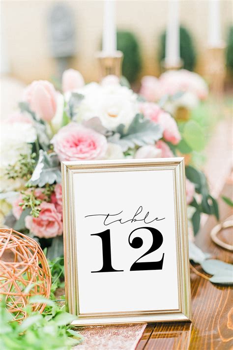 Wedding Table Number Templates Whimsical Design