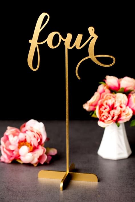 Gold Wedding Table Numbers