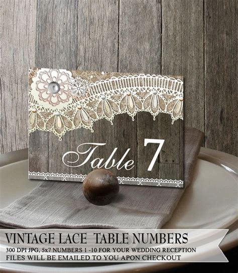 Lace Wedding Table Numbers