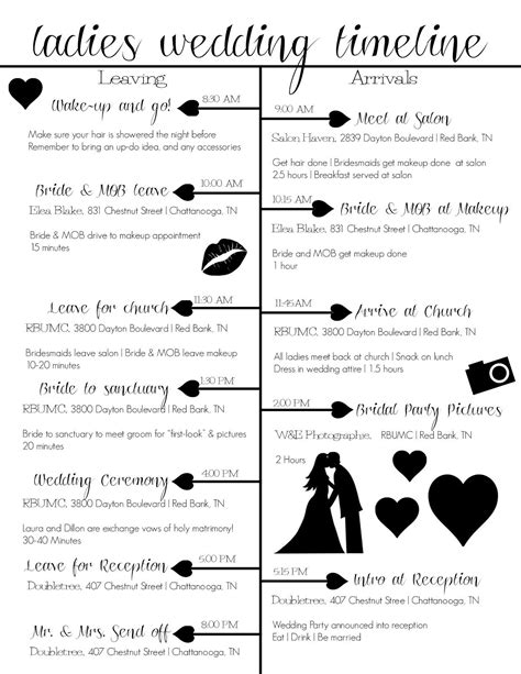 Wedding Timeline Management Template Gallery