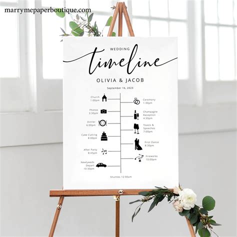 Wedding Timeline Sign