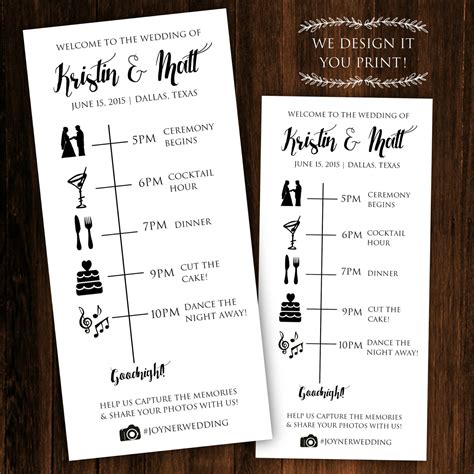 Wedding timeline template example