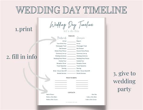 Wedding timeline template PDF