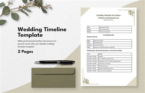 Wedding Timeline Template Word Example 9