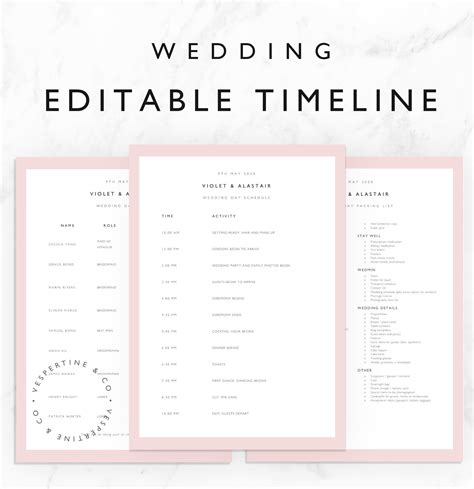 Wedding Timeline Template Word