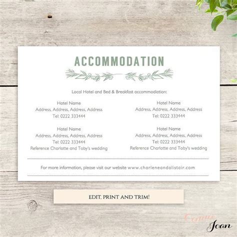 Wedding Transportation and Accommodation Template