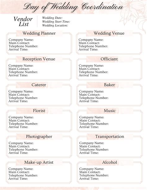 Wedding Vendor Template