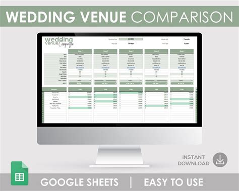 Wedding Venue Comparison Template 1