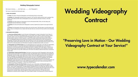 Wedding Videography Contract Template PDF