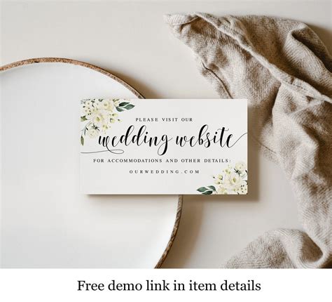 Example of a wedding website card template design