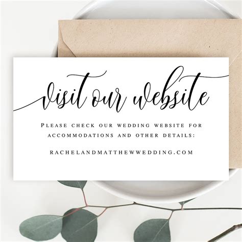 Example of a wedding website card template ideas