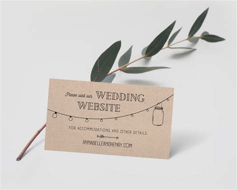 Wedding Website Insert Card Template 5